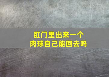 肛门里出来一个肉球自己能回去吗