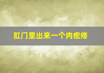 肛门里出来一个肉疙瘩