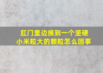 肛门里边摸到一个坚硬小米粒大的颗粒怎么回事