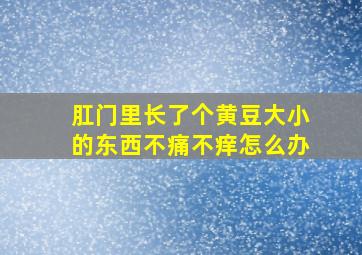 肛门里长了个黄豆大小的东西不痛不痒怎么办