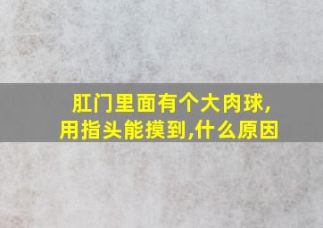 肛门里面有个大肉球,用指头能摸到,什么原因