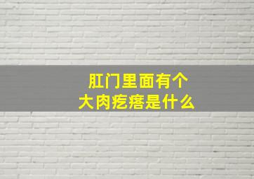 肛门里面有个大肉疙瘩是什么