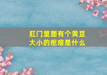 肛门里面有个黄豆大小的疙瘩是什么