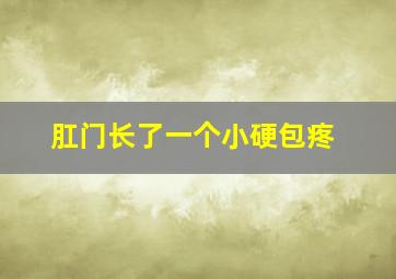 肛门长了一个小硬包疼