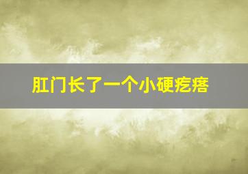 肛门长了一个小硬疙瘩