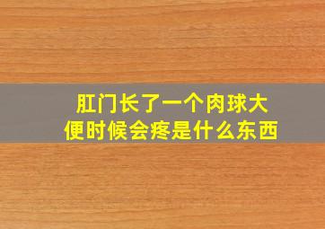 肛门长了一个肉球大便时候会疼是什么东西