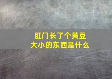 肛门长了个黄豆大小的东西是什么