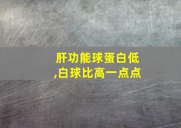 肝功能球蛋白低,白球比高一点点