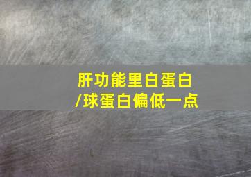 肝功能里白蛋白/球蛋白偏低一点