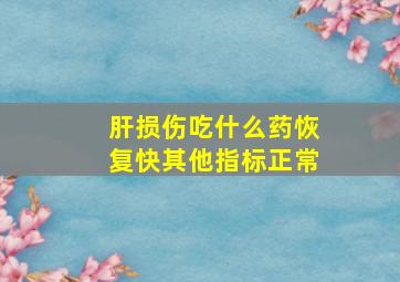 肝损伤吃什么药恢复快其他指标正常