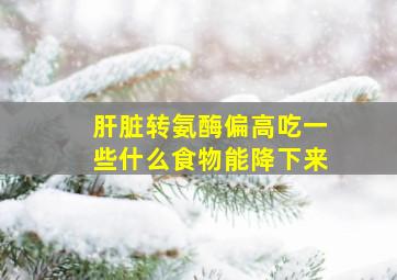 肝脏转氨酶偏高吃一些什么食物能降下来