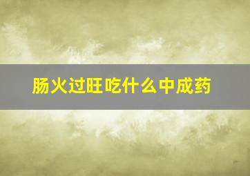 肠火过旺吃什么中成药