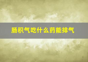 肠积气吃什么药能排气