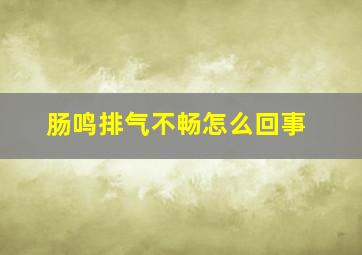 肠鸣排气不畅怎么回事