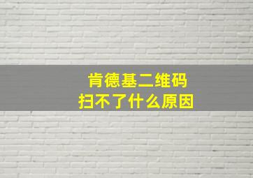 肯德基二维码扫不了什么原因