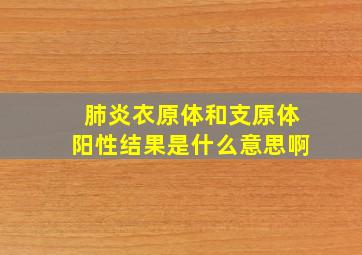 肺炎衣原体和支原体阳性结果是什么意思啊