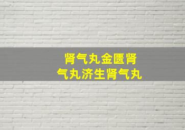 肾气丸金匮肾气丸济生肾气丸