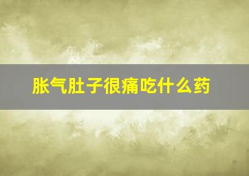 胀气肚子很痛吃什么药