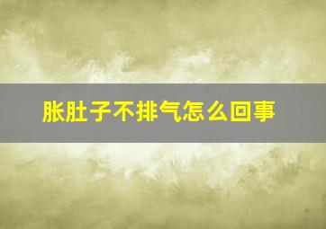 胀肚子不排气怎么回事