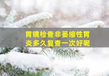 胃镜检查非萎缩性胃炎多久复查一次好呢