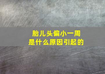 胎儿头偏小一周是什么原因引起的