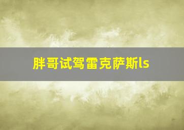 胖哥试驾雷克萨斯ls