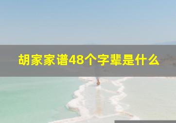 胡家家谱48个字辈是什么