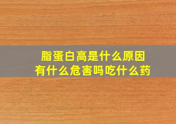 脂蛋白高是什么原因有什么危害吗吃什么药