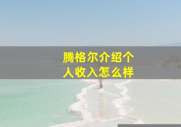 腾格尔介绍个人收入怎么样