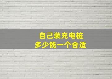 自己装充电桩多少钱一个合适