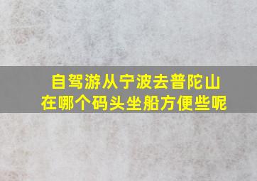 自驾游从宁波去普陀山在哪个码头坐船方便些呢