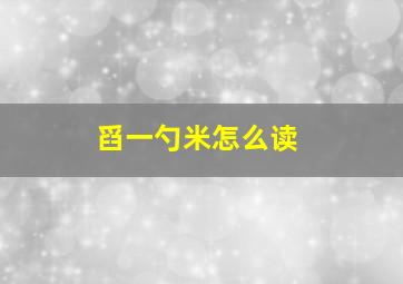 舀一勺米怎么读