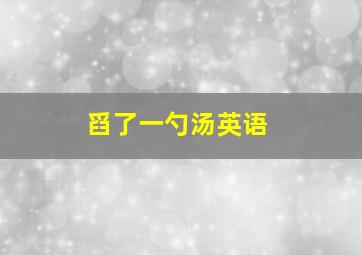 舀了一勺汤英语