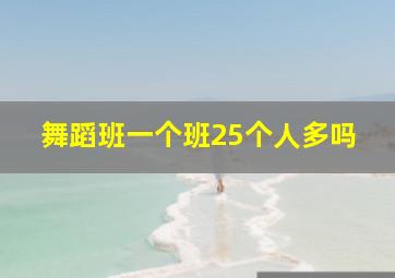 舞蹈班一个班25个人多吗