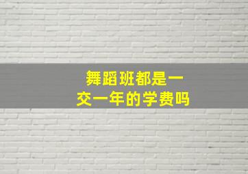 舞蹈班都是一交一年的学费吗