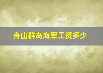 舟山群岛海军工资多少