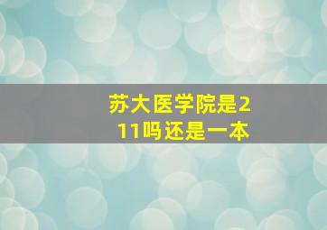 苏大医学院是211吗还是一本