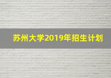 苏州大学2019年招生计划