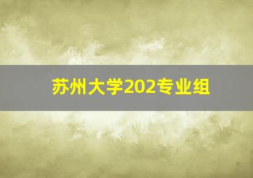 苏州大学202专业组