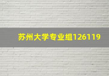 苏州大学专业组126119