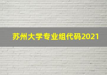 苏州大学专业组代码2021