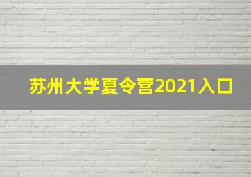 苏州大学夏令营2021入口