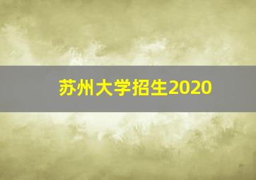 苏州大学招生2020