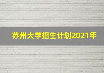 苏州大学招生计划2021年