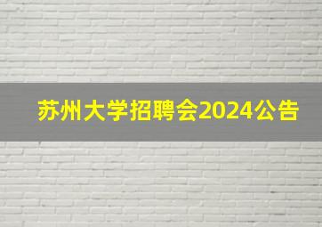 苏州大学招聘会2024公告