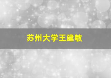 苏州大学王建敏