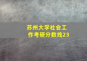 苏州大学社会工作考研分数线23