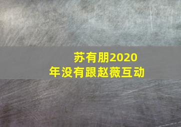 苏有朋2020年没有跟赵薇互动