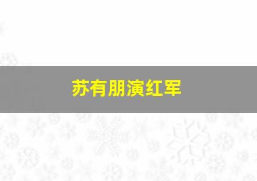 苏有朋演红军