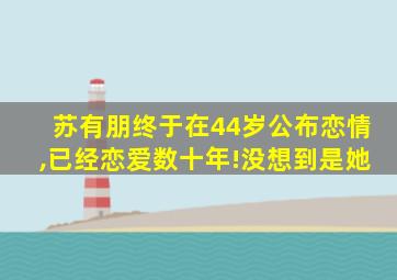 苏有朋终于在44岁公布恋情,已经恋爱数十年!没想到是她